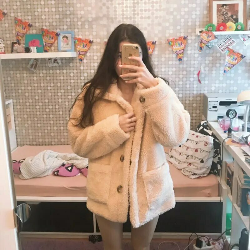 Coquette Aesthetic Fur Overcoat for Women - Y2K Fashion Statement Piece