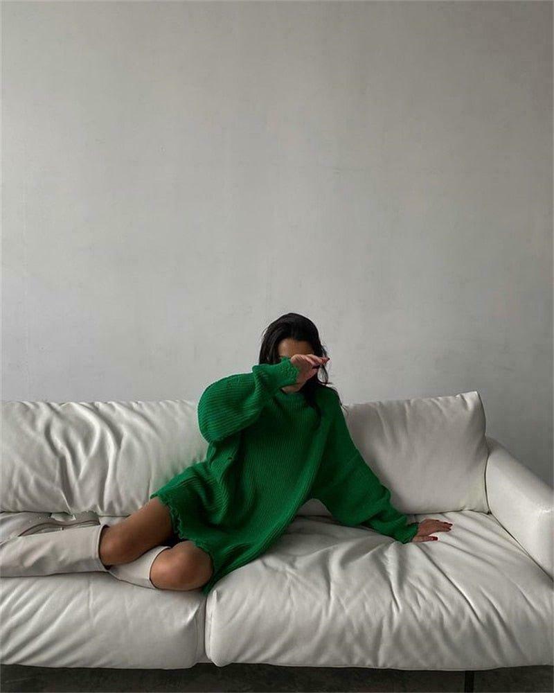 Coquette Aesthetic Fuzzy Knit Sweater Dress - Y2K Fashion for Women