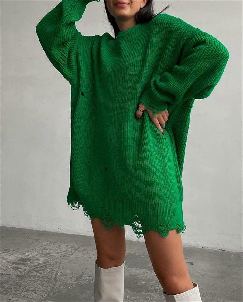 Coquette Aesthetic Fuzzy Knit Sweater Dress - Y2K Fashion for Women