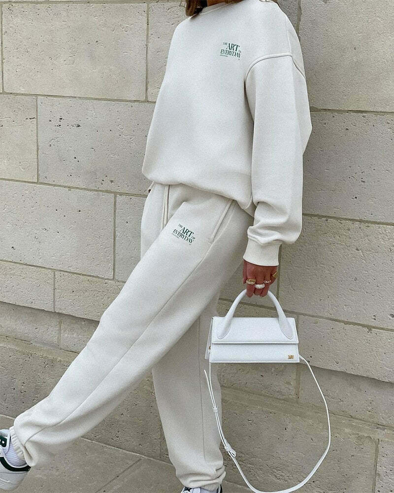 Coquette Aesthetic Gracia Fleece Tracksuit Set - Y2K Fashion Women's Outfit