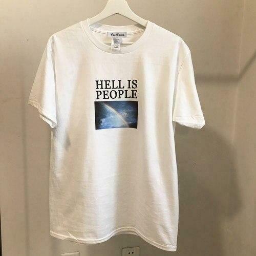 Coquette Aesthetic Grunge Style Hell Is People T-Shirt Y2K Fashion Women's Clothing