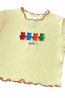 Coquette Aesthetic Gummy Bear Cropped Tee - Y2K Fashion Women's Top