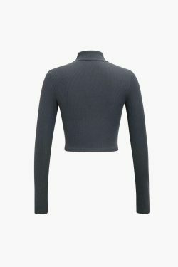 Coquette Aesthetic Half Zip Long Sleeve Top for Y2K Fashion Enthusiasts