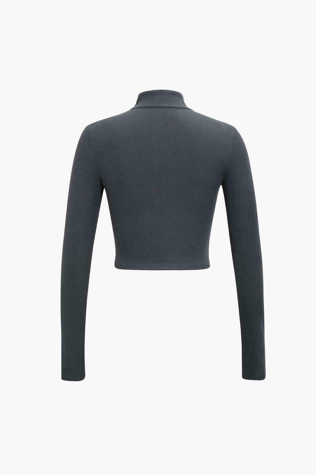 Coquette Aesthetic Half Zip Long Sleeve Top for Y2K Fashion Enthusiasts