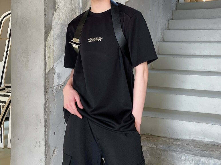 Coquette Aesthetic Harness Strap T-Shirt for Y2K Fashion Enthusiasts