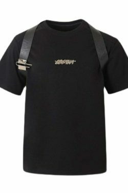 Coquette Aesthetic Harness Strap T-Shirt for Y2K Fashion Enthusiasts