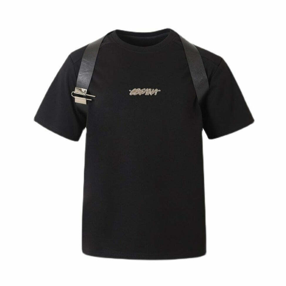 Coquette Aesthetic Harness Strap T-Shirt for Y2K Fashion Enthusiasts