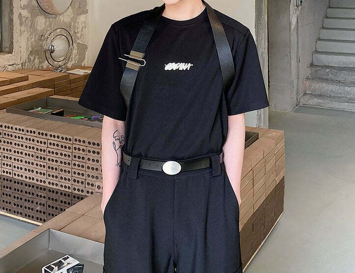 Coquette Aesthetic Harness Strap T-Shirt for Y2K Fashion Enthusiasts