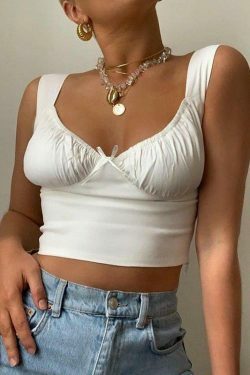 Coquette Aesthetic Hazel Milkmaid Ruched Top - Y2K Fashion Grunge Style Cute