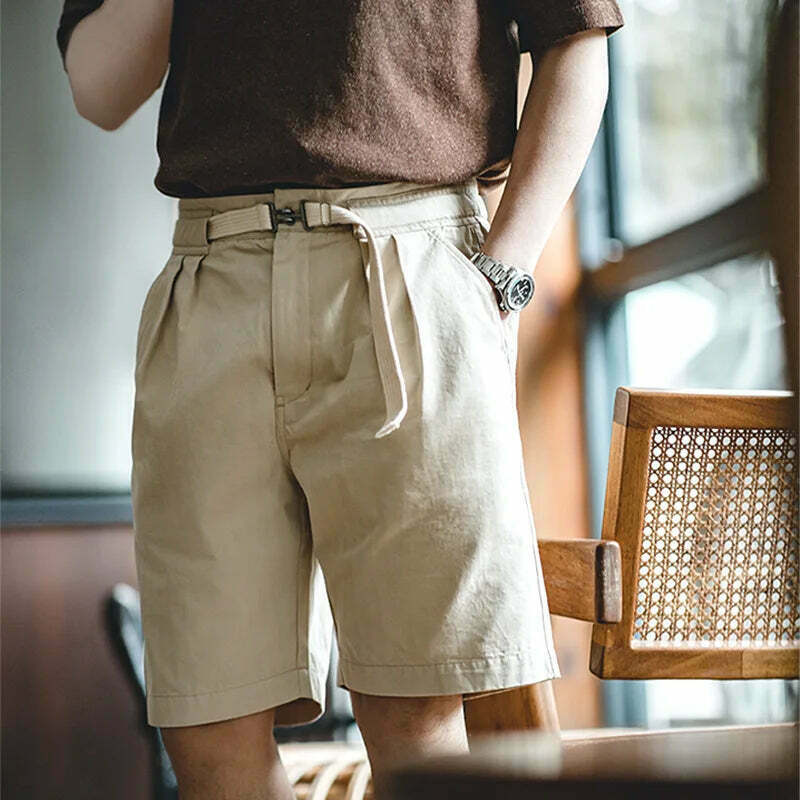 Coquette Aesthetic Herringbone Twill Shorts with Belt - Y2K Fashion Statement Piece