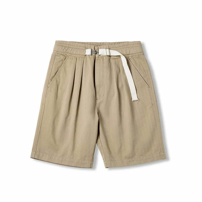 Coquette Aesthetic Herringbone Twill Shorts with Belt - Y2K Fashion Statement Piece
