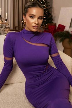 Coquette Aesthetic Hollow Slim High Collar Dress - Y2K Fashion Women's Clothing