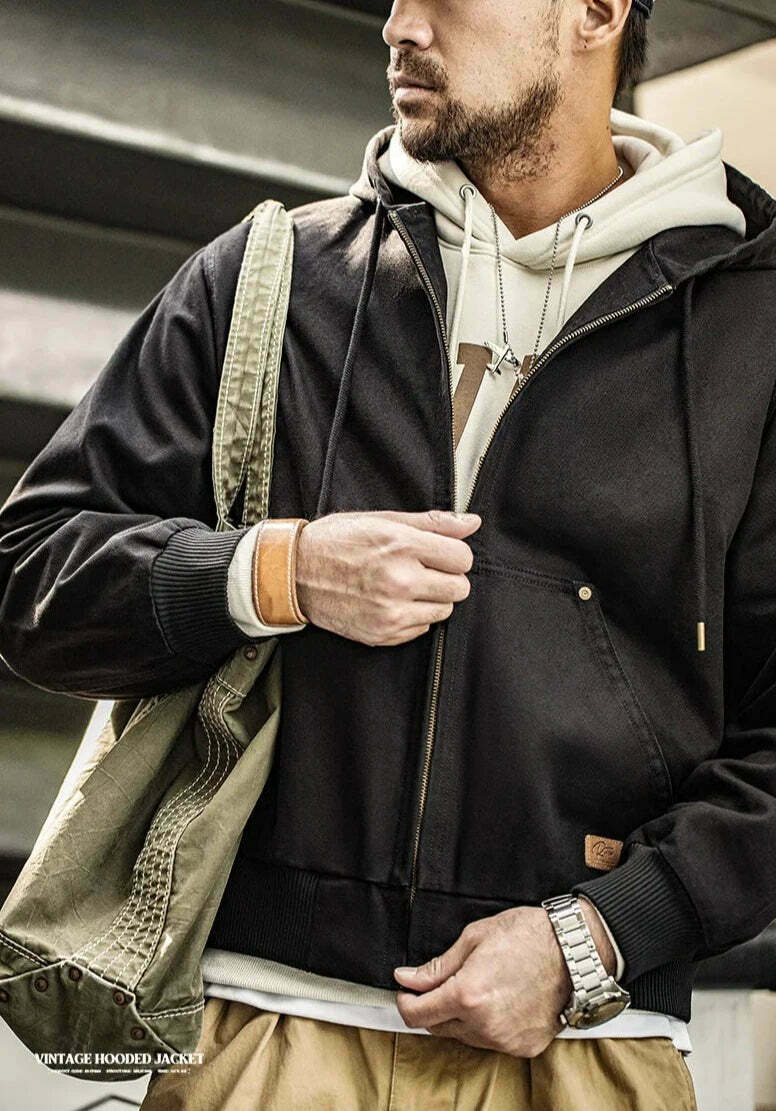 Coquette Aesthetic Hooded Canvas Jacket - Y2K Fashion with Grunge & Pastel Goth Vibes