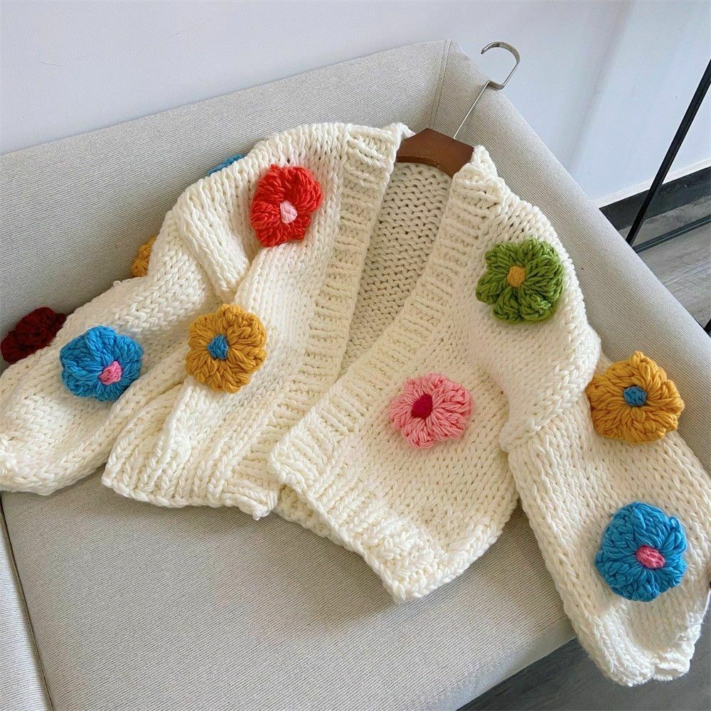 Coquette Aesthetic Iris Floral Knitted Cardigan - Y2K Fashion Women's Clothing