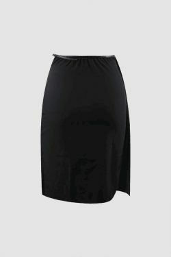 Coquette Aesthetic Keyhole Buckle Top & Wrap Skirt Set