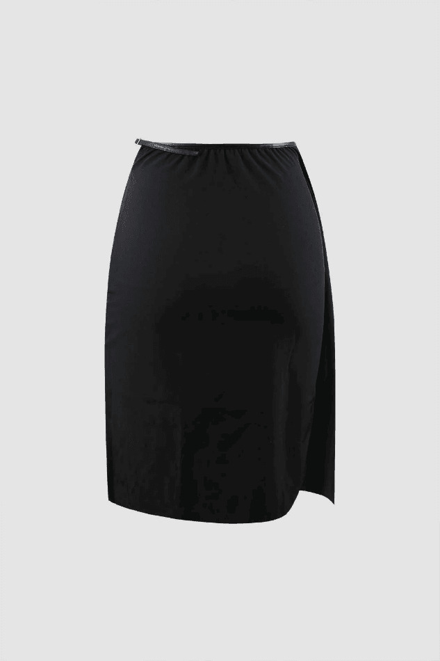 Coquette Aesthetic Keyhole Buckle Top & Wrap Skirt Set
