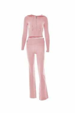 Coquette Aesthetic Knitted Hooded Two-Piece for Women - Y2K Fashion Outfit