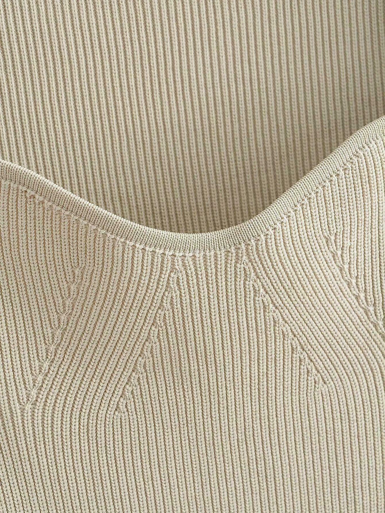 Coquette Aesthetic Knitted Top with Full Sleeves for Women