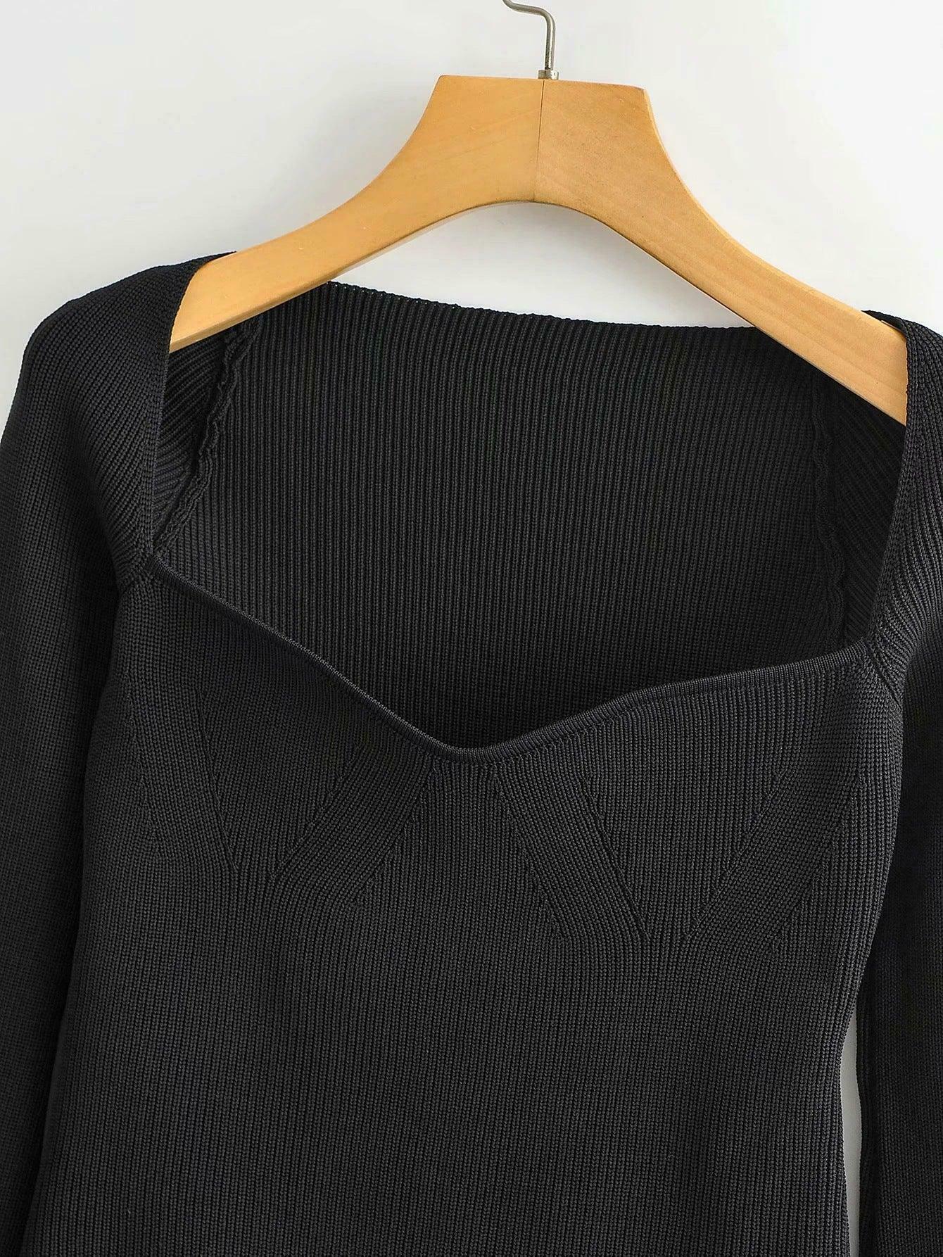 Coquette Aesthetic Knitted Top with Full Sleeves for Women