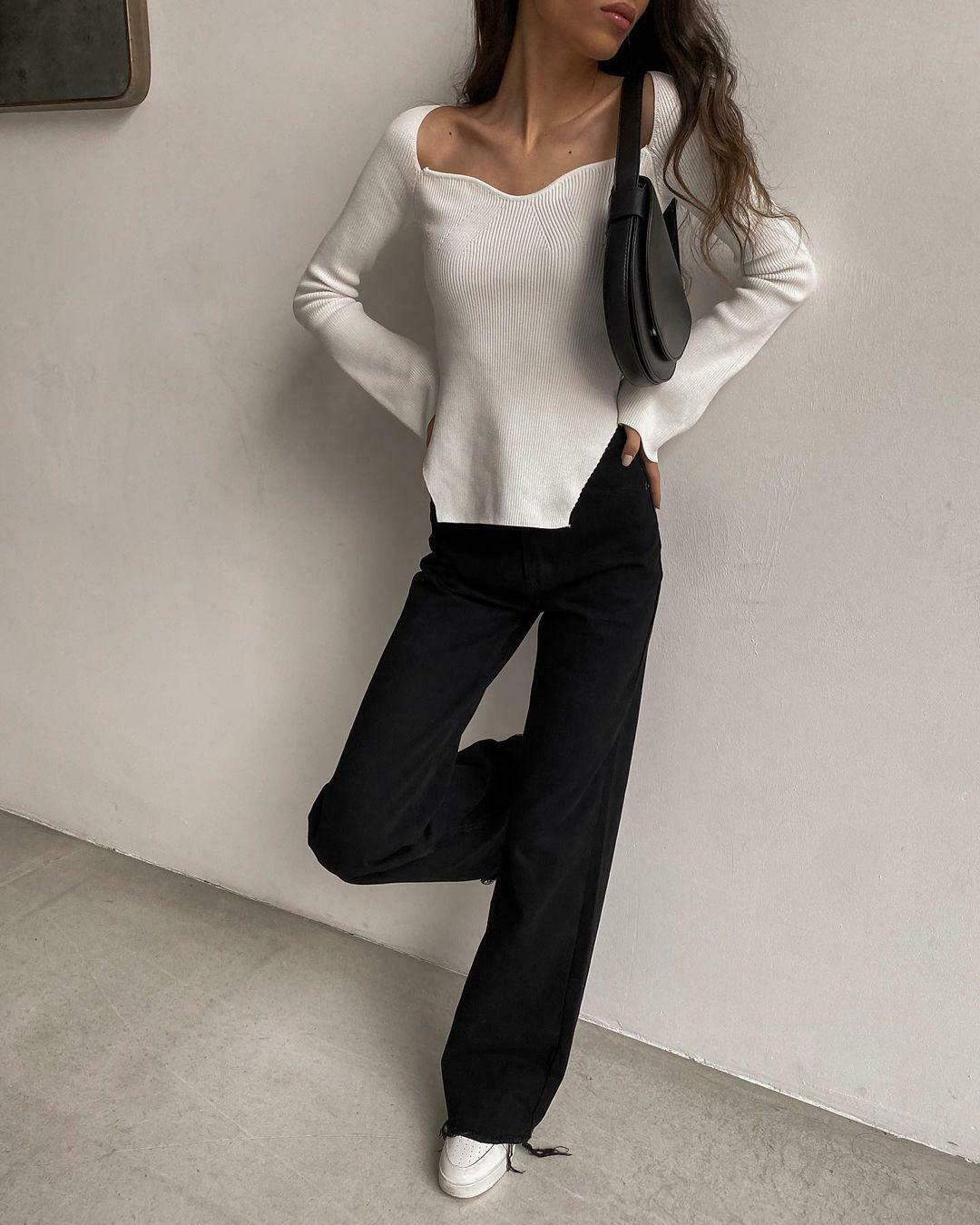 Coquette Aesthetic Knitted Top with Full Sleeves for Women