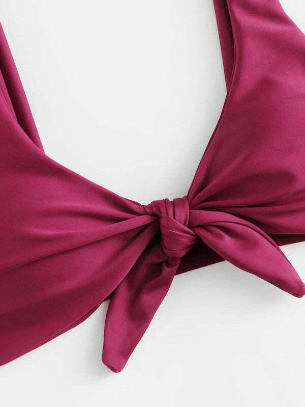 Coquette Aesthetic Knot Bra and Thong Set - Y2K Fashion Lingerie for Women