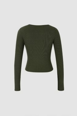 Coquette Aesthetic Knot Detail Cut Out Top