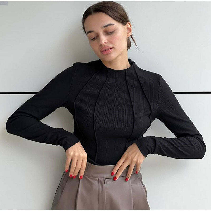 Coquette Aesthetic Kristell Turtleneck: Y2K Fashion Top for Women