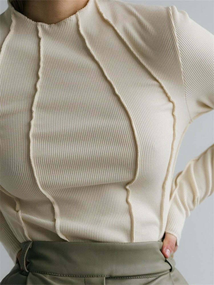 Coquette Aesthetic Kristell Turtleneck: Y2K Fashion Top for Women