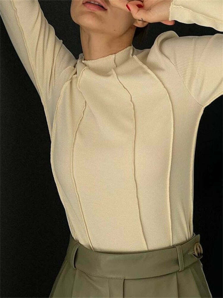 Coquette Aesthetic Kristell Turtleneck: Y2K Fashion Top for Women