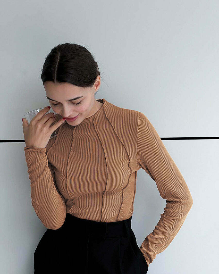 Coquette Aesthetic Kristell Turtleneck: Y2K Fashion Top for Women
