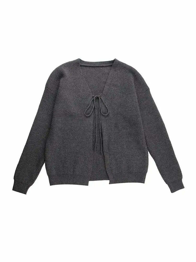 Coquette Aesthetic Lace-Up Cardigan: Y2K Fashion, Grunge Style, Cute Tops & Pastel Goth Outfits