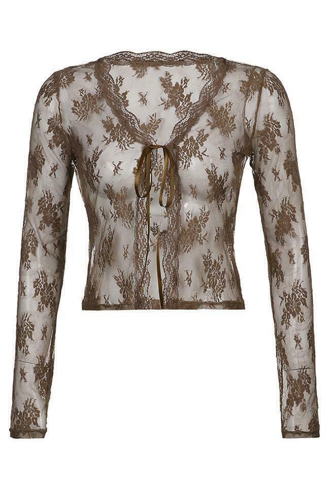 Coquette Aesthetic Lace Crop Blouse: Y2K Fashion, Grunge Style, Cute Tops & Pastel Goth
