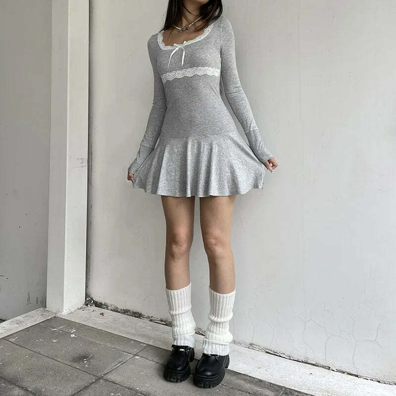 Coquette Aesthetic Lace Mini Dress - Y2K Fashion Statement for Women