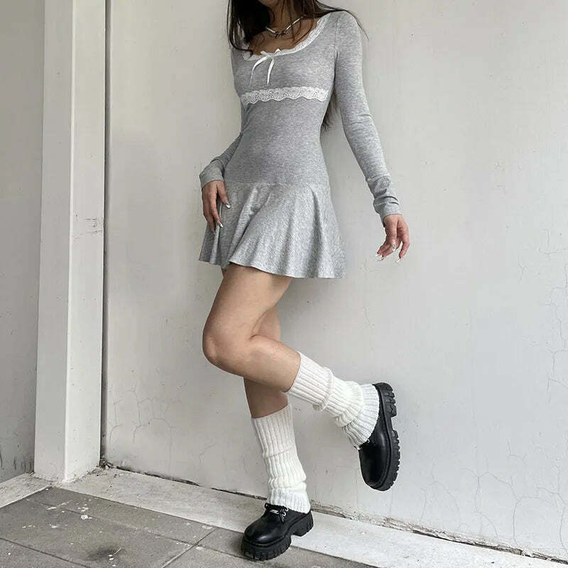 Coquette Aesthetic Lace Mini Dress - Y2K Fashion Statement for Women