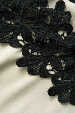 Coquette Aesthetic Lace Panel Midi Dress - Vintage-inspired Y2K fashion with a touch of elegance