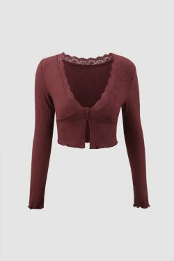 Coquette Aesthetic Lace Trim V-neck Top for Women - Y2K Fashion Grunge Style Cute Pastel Goth Outfit