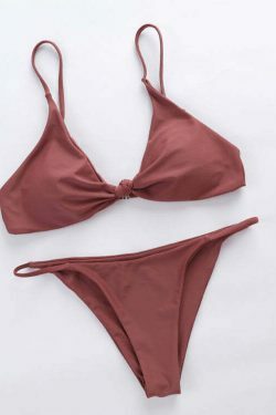 Coquette Aesthetic Ladder Cut Cami Ruched Bikini - Y2K Fashion Grunge Style Cute Tops & Cargo Skirt