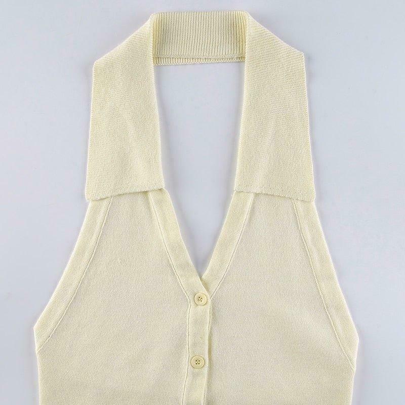 Coquette Aesthetic Lara Backless Crop Top - Y2K Fashion for Women - Grunge Style Cute Tops