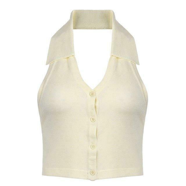 Coquette Aesthetic Lara Backless Crop Top - Y2K Fashion for Women - Grunge Style Cute Tops