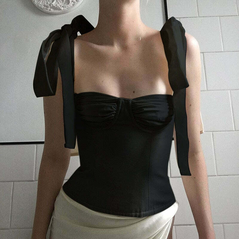 Coquette Aesthetic Laurel Bandage Bodycon Top - Y2K Fashion Statement Piece