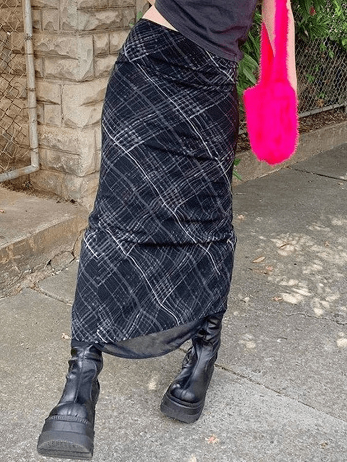 Coquette Aesthetic Layered Midi Skirt - Y2K Fashion with Grunge & Pastel Goth Vibes
