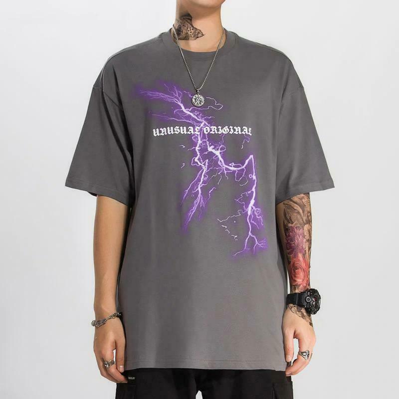 Coquette Aesthetic Lightning Tee: Y2K Fashion with Grunge Style & Pastel Goth Vibes