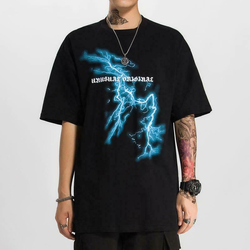 Coquette Aesthetic Lightning Tee: Y2K Fashion with Grunge Style & Pastel Goth Vibes