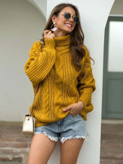 Coquette Aesthetic Long Sleeve Turtleneck Sweater in Y2K Fashion Style
