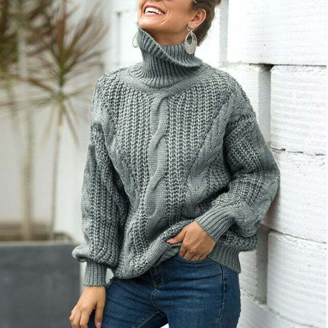 Coquette Aesthetic Long Sleeve Turtleneck Sweater in Y2K Fashion Style