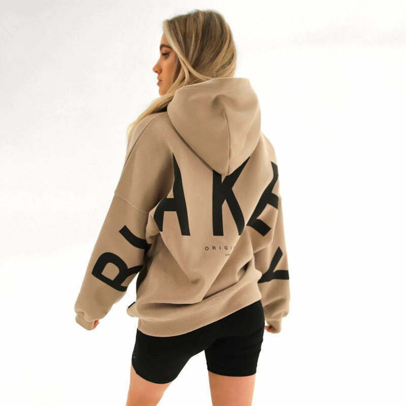 Coquette Aesthetic Loose Fit Hoodie with Big Thick Letters - Y2K Fashion Statement