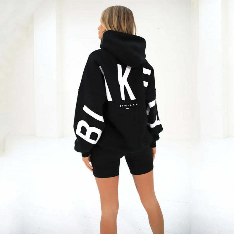 Coquette Aesthetic Loose Fit Hoodie with Big Thick Letters - Y2K Fashion Statement