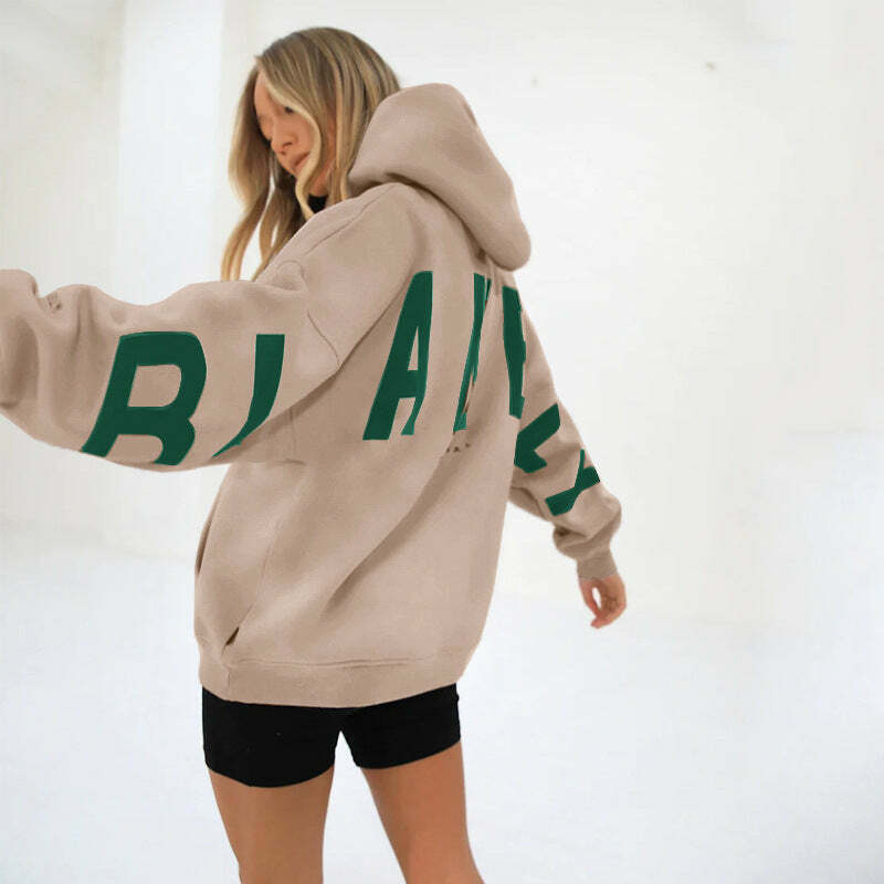 Coquette Aesthetic Loose Fit Hoodie with Big Thick Letters - Y2K Fashion Statement