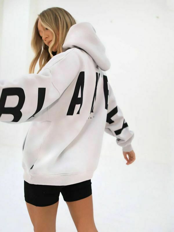Coquette Aesthetic Loose Fit Hoodie with Big Thick Letters - Y2K Fashion Statement