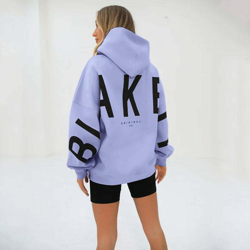 Coquette Aesthetic Loose Fit Hoodie with Big Thick Letters - Y2K Fashion Statement